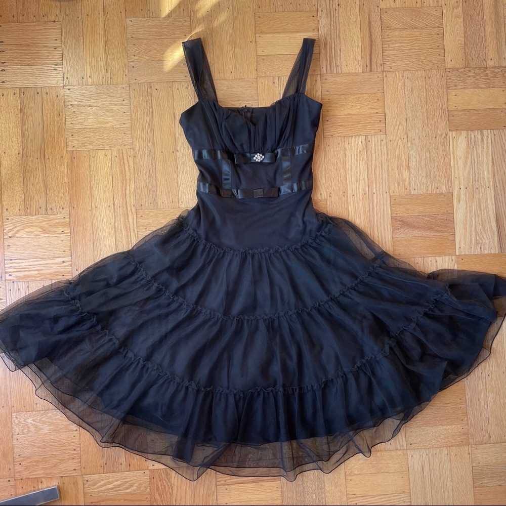 Black Goth Lolita Dancing Tulle Party Dress